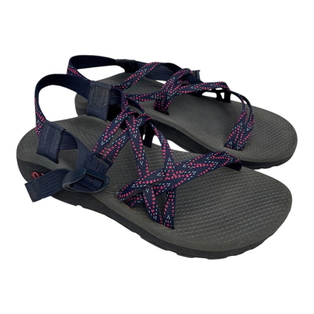 Chaco Women's Z/ Cloud Sandal Size 9 Woven Navy Pink Water Hiking